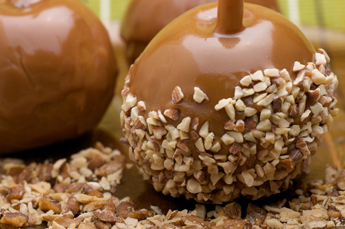 Carmel Apples with Chopped Nuts