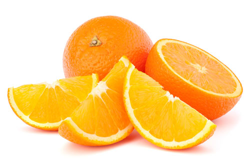 Whole Orange, Half Orange and Orange Segments