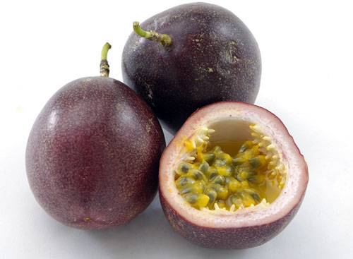 Whole and Half Passion Fruits