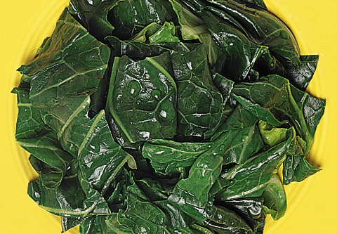 Sauteed Spinach on a Yellow Plate